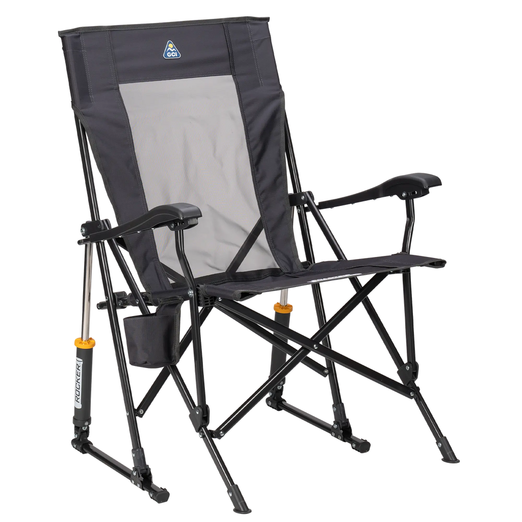 Patented Spring-Action RoadTrip Rocker - Choice 855 - Patented Spring-Action Rocking Chair for Camping - Dark Charcoal