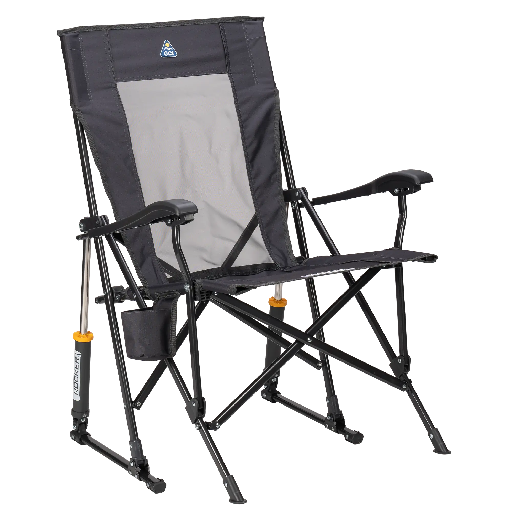 Patented Spring-Action RoadTrip Rocker - Choice 855 - Patented Spring-Action Rocking Chair for Camping - Dark Charcoal