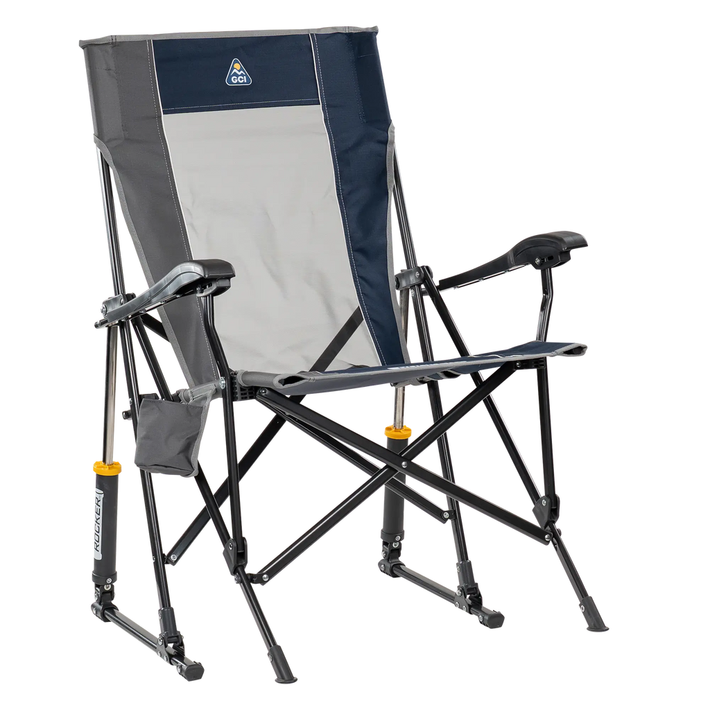 Patented Spring-Action RoadTrip Rocker - Choice 855 - Patented Spring-Action Rocking Chair for Camping - Indigo
