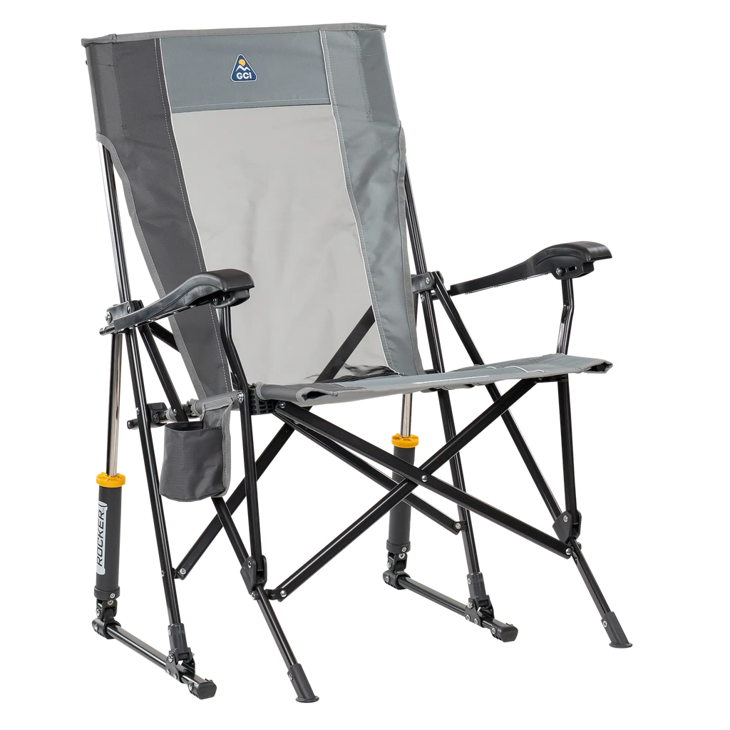 Patented Spring-Action RoadTrip Rocker - Choice 855 - Patented Spring-Action Rocking Chair for Camping - Mercury Gray