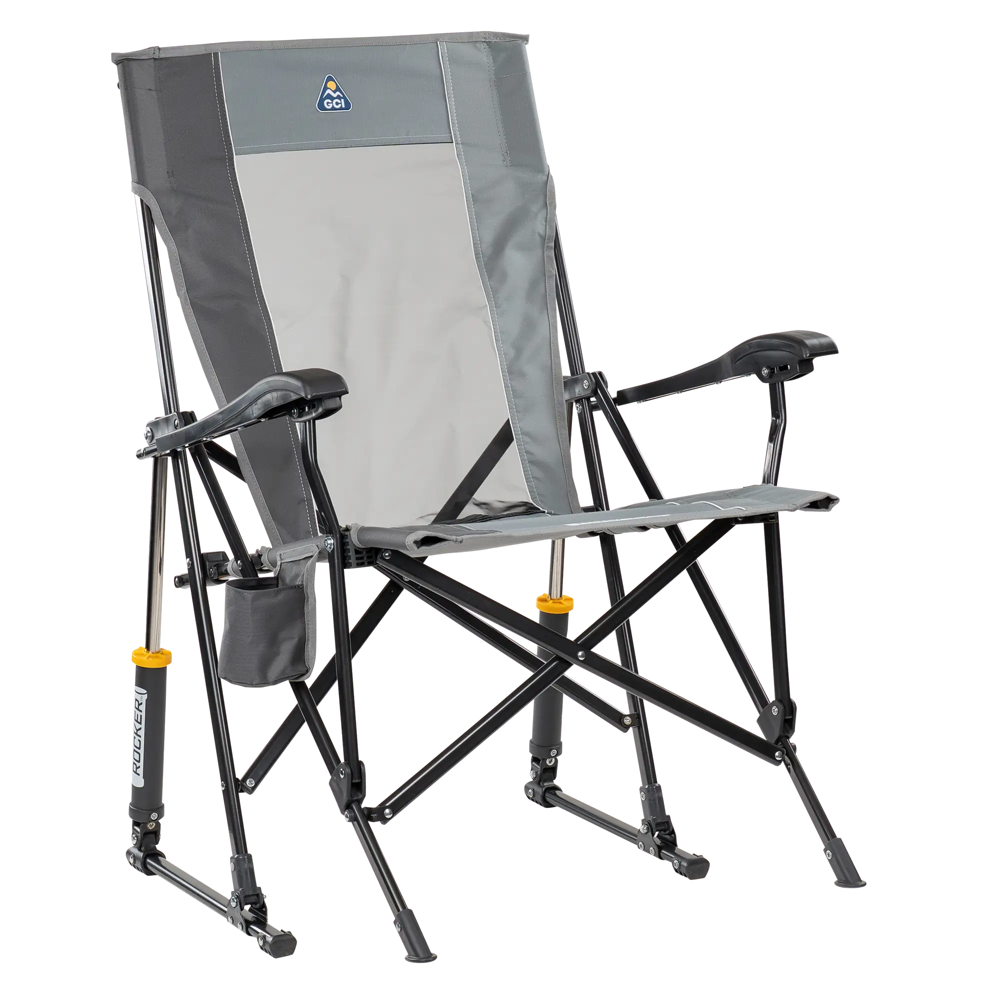 Patented Spring-Action RoadTrip Rocker - Choice 855 - Patented Spring-Action Rocking Chair for Camping - Mercury Gray