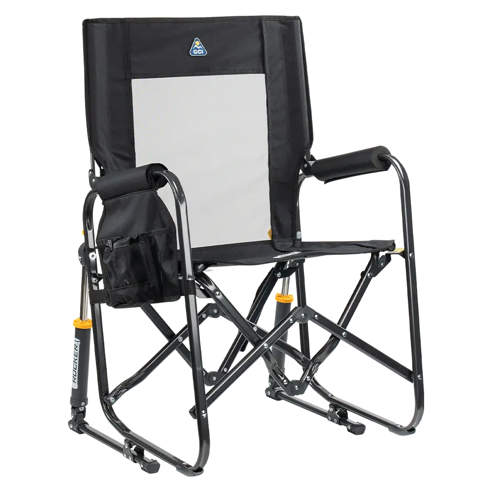 Luxury Camp Stowaway Rocker - Choice 794 - RoadTrip Rocker Smooth Motion Camp Chair - Black