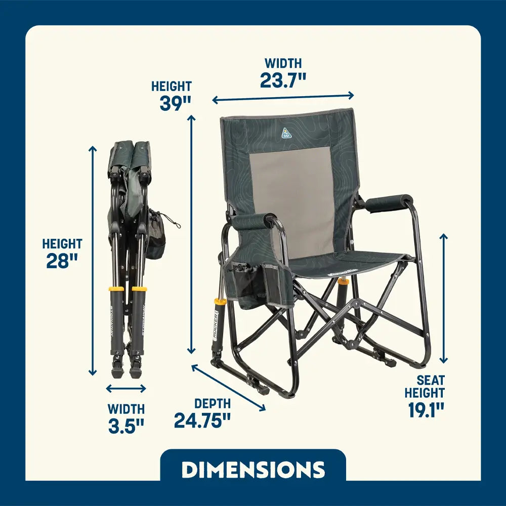Luxury Camp Stowaway Rocker - Choice 794 - RoadTrip Rocker Smooth Motion Camp Chair Detail