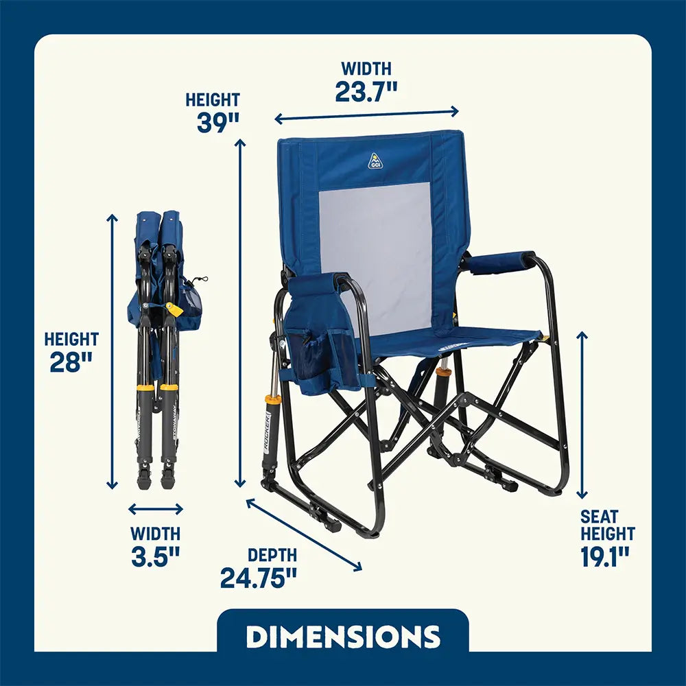 Luxury Camp Stowaway Rocker - Choice 794 - RoadTrip Rocker Smooth Motion Camp Chair Detail