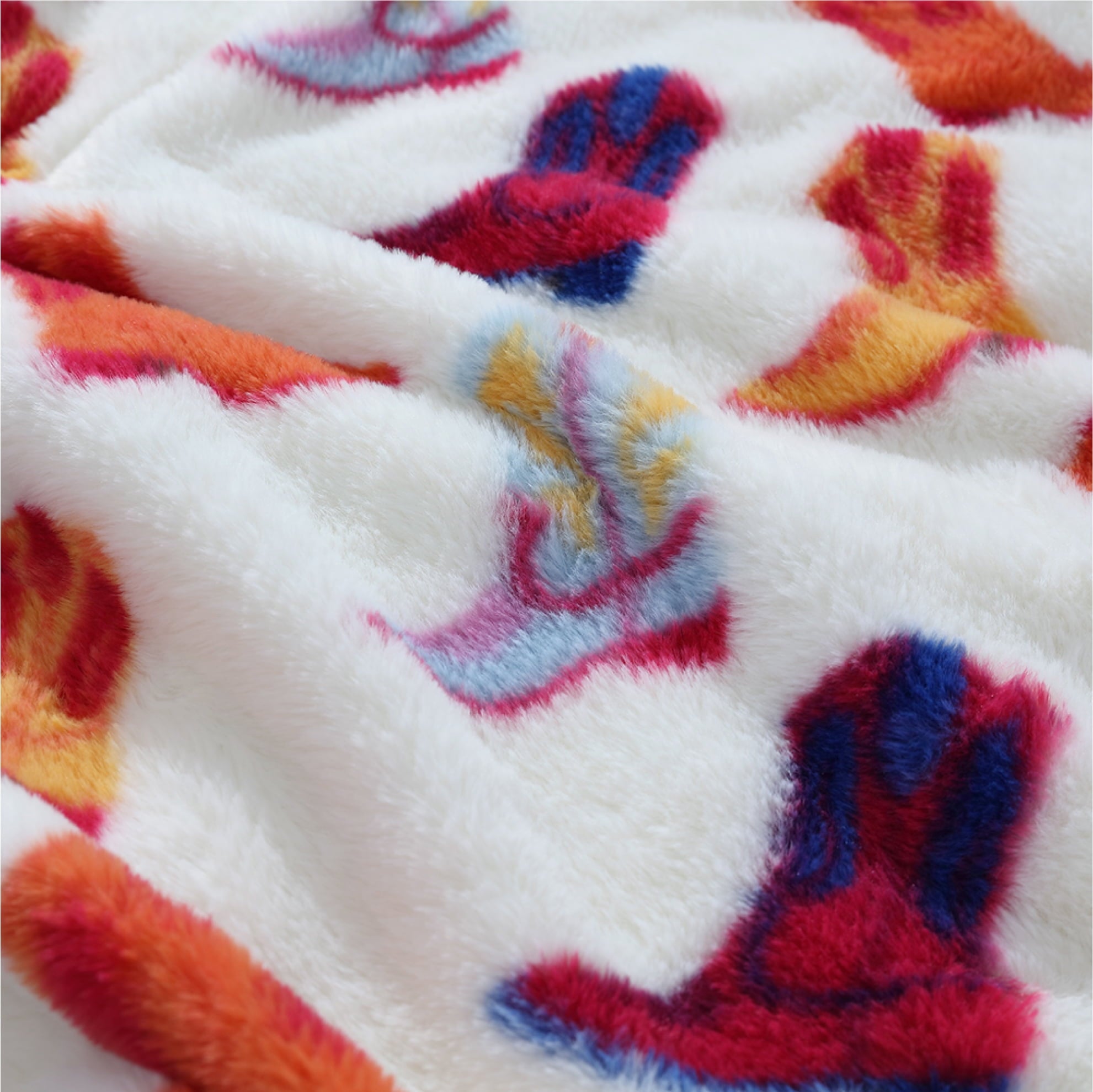 Decorative Knitted 50" x 60" Cowboy Western Faux Fur Throw for Teens and Young Adults - Cozy Fleece Throw Blanket for Couch & Bed Detail