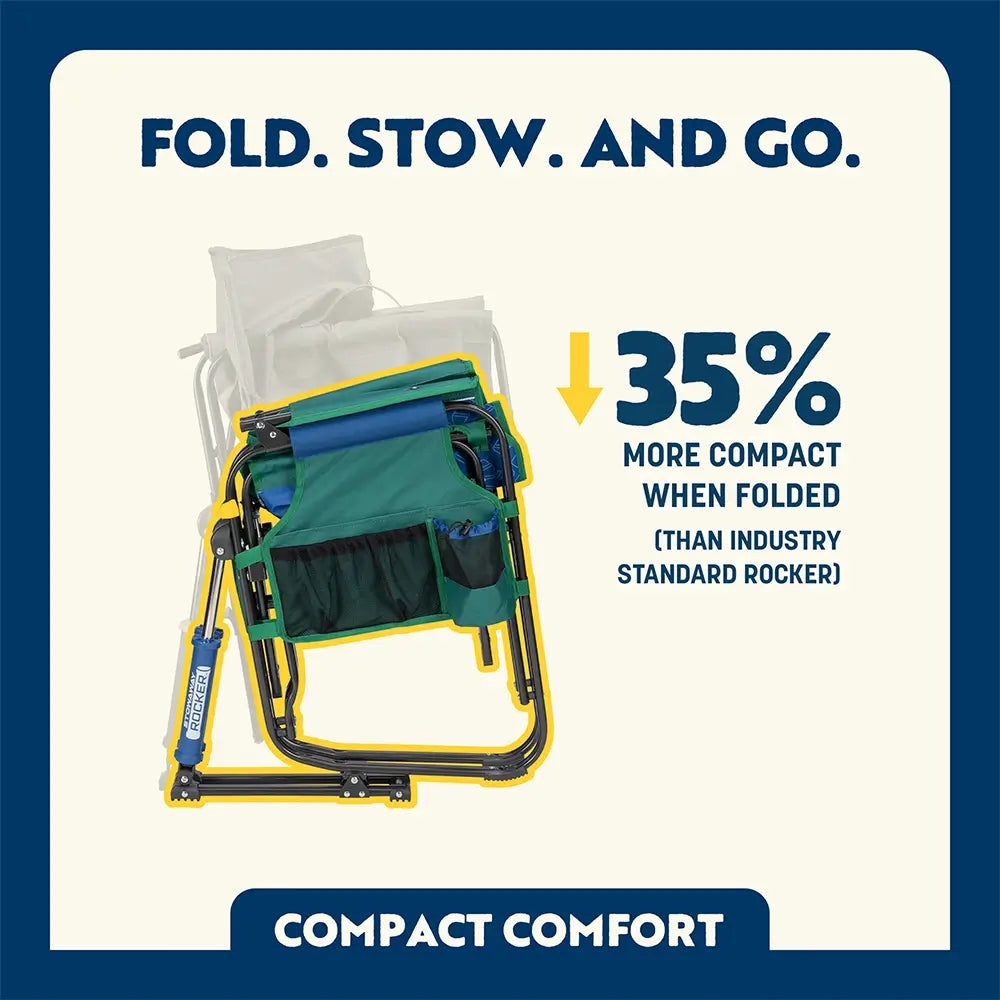 Luxury Camp Stowaway Rocker - Choice 794 - RoadTrip Rocker Smooth Motion Camp Chair Detail