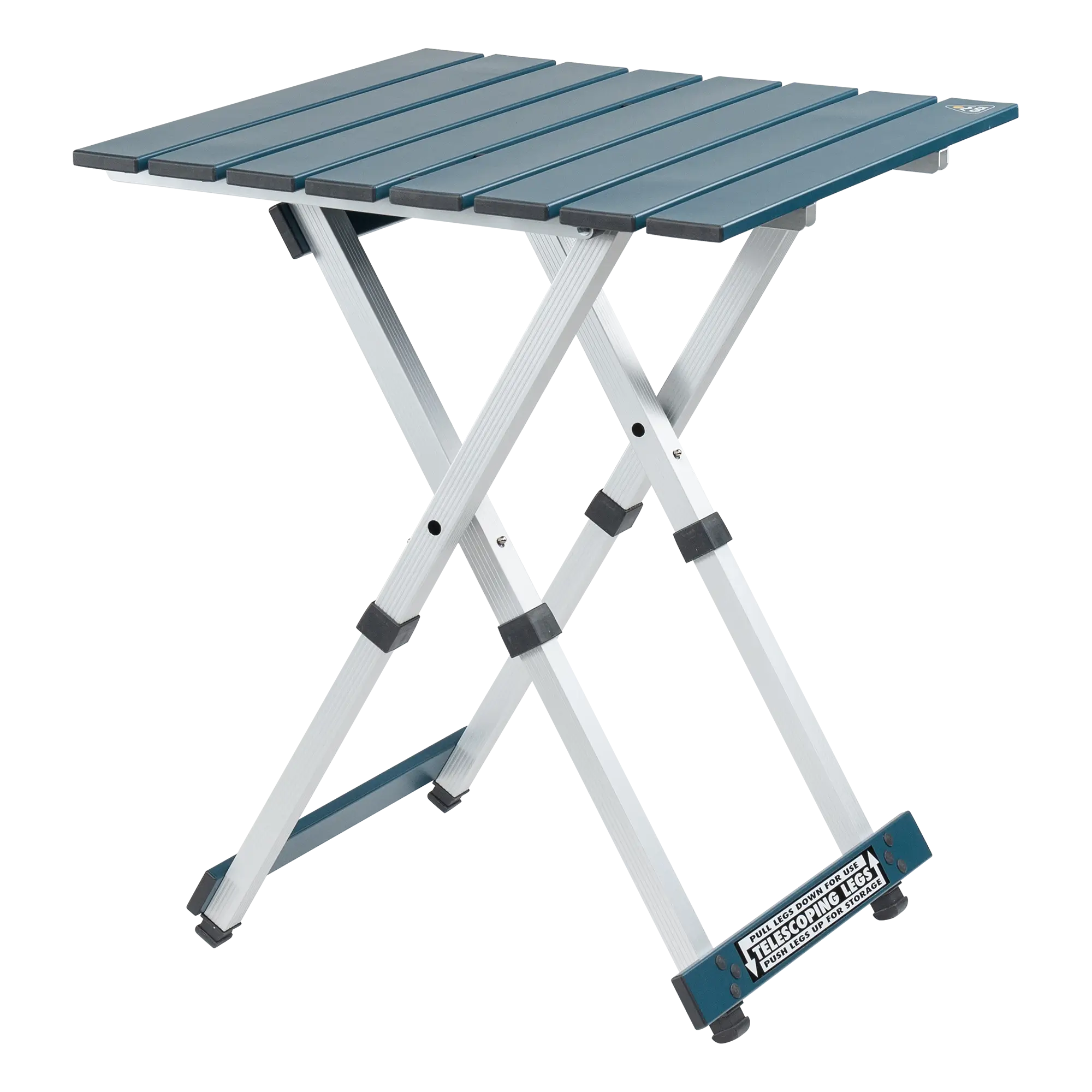 Heavy-Duty Grilling Compact Camp Table 20 - Choice 513 - Portable Camping Table with Heat-Resistant Countertop - Teal