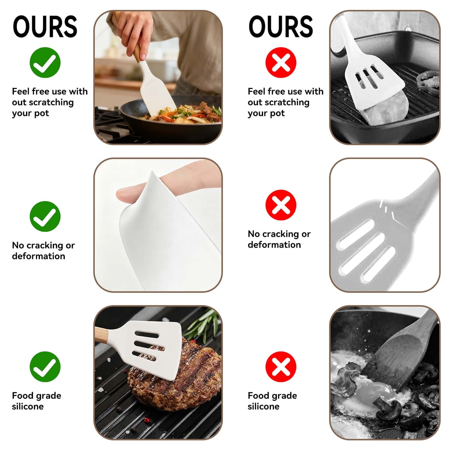 Durable Steel Kitchen Utensils Set for Cooking, 11 Cooking Utensils, 6 Knife set Beige,3 Utensil Sets,utensilios de cocina - High-Precision Culinary Tool for Baking & Cooking Detail