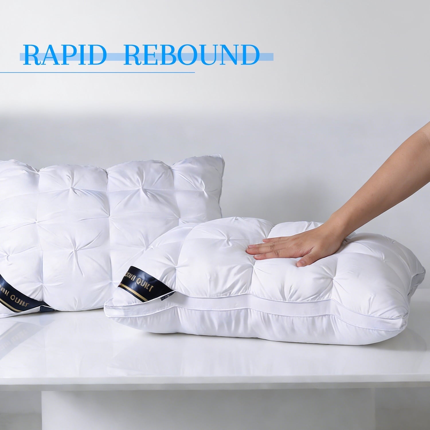 Orthopedic Support 2-Pack White Twisted Bed Pillows (20" x 16.5") - Soft Plush Down Alternative, Breathable and Hypoallergenic, Standard... - Orthopedic Shredded Foam Bed Pillow Set Detail