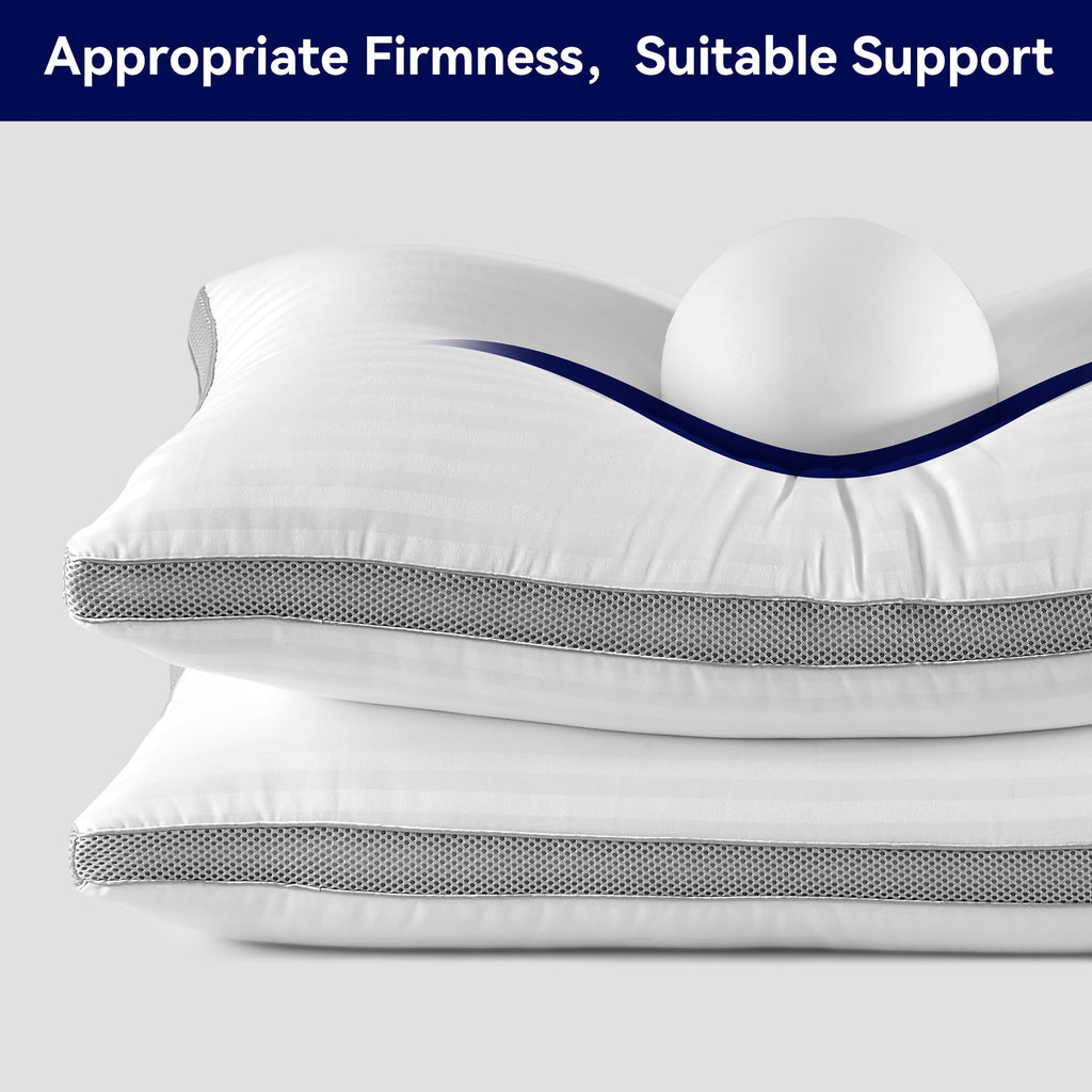 Fluffy Shredded Bed Pillows for Sleeping, Queen Size Set of 2, Sandwich Mesh with Breathable Sides, Premium Medium pillows for Back, ... - Decorative Throw Pillow Cushion for Sofa & Bed Detail