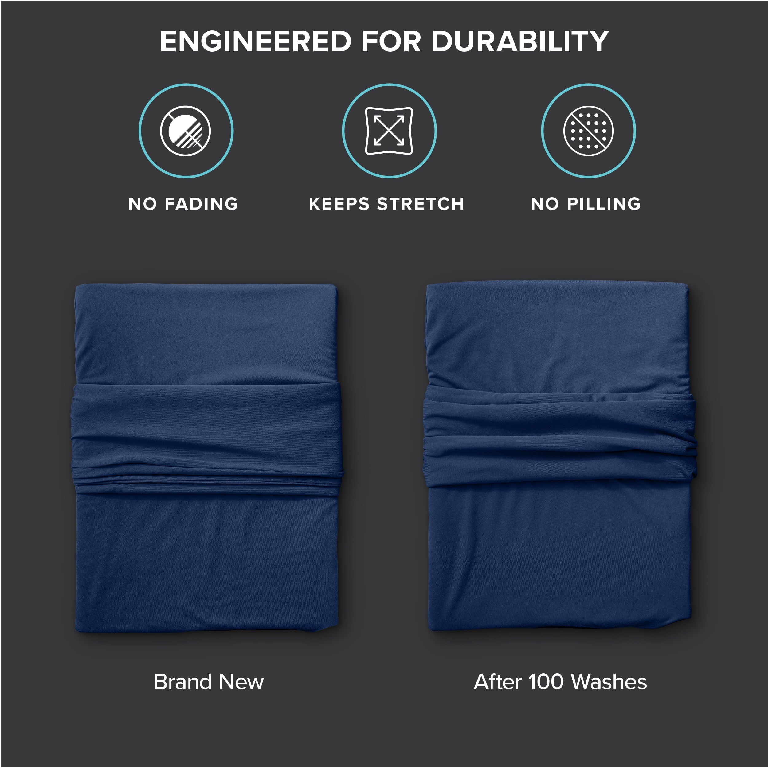 Cooling Sateen Cooling Performance Jersey Knit Stretch Sheet Set, Moisture-Wicking & Breathable, 4-Way Stretch Bed Sheets, Envelope ... - Luxury Bed Sheet Set with Deep Pockets Detail