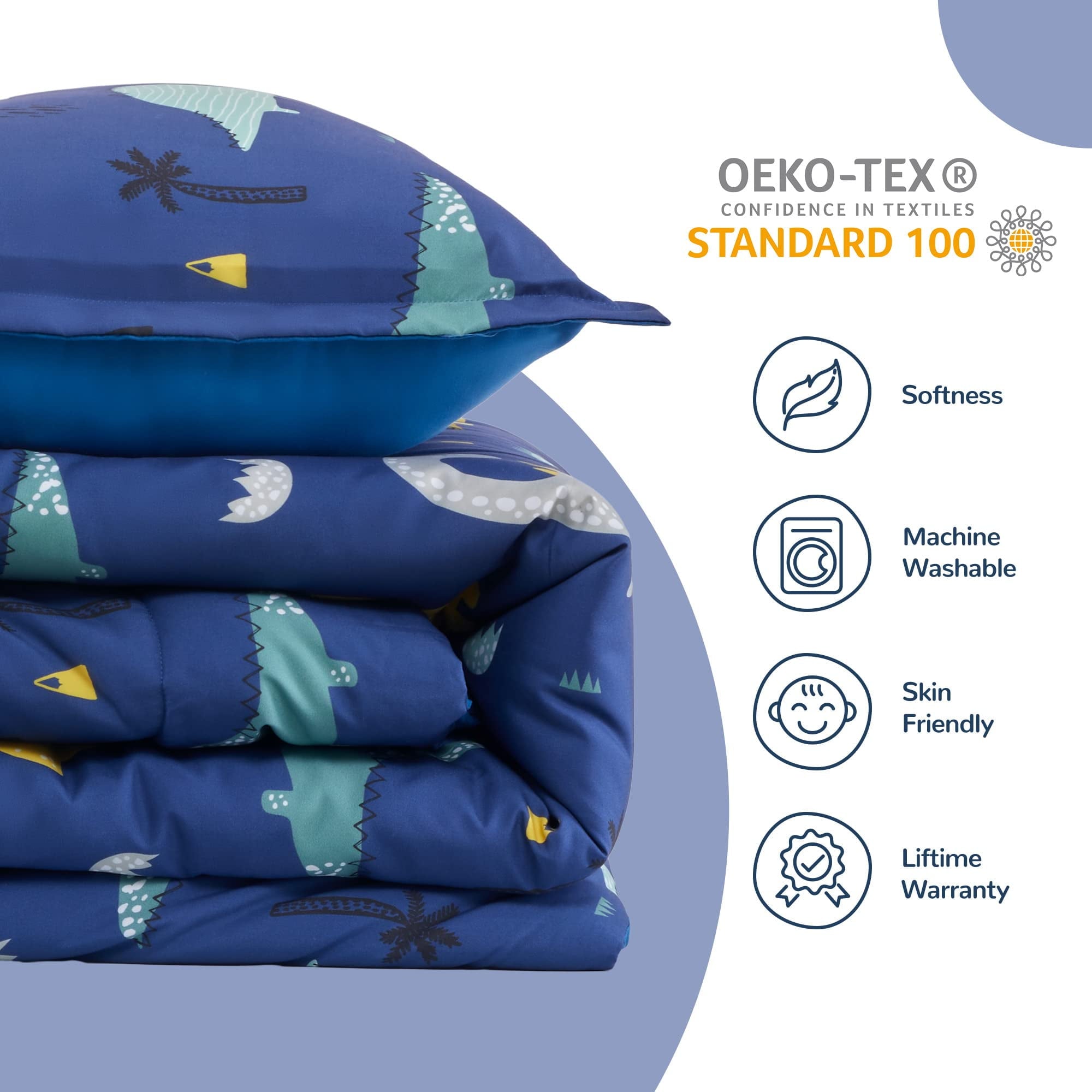 Fluffy Down Alternative Kids Bedding Comforter Set Twin/Twin Xl Size - Super Soft & Cute Printed 2-Piece Comforter Set All Seasons for Boys, ... - Cloud-Like Soft Lightweight Bed Comforter Detail