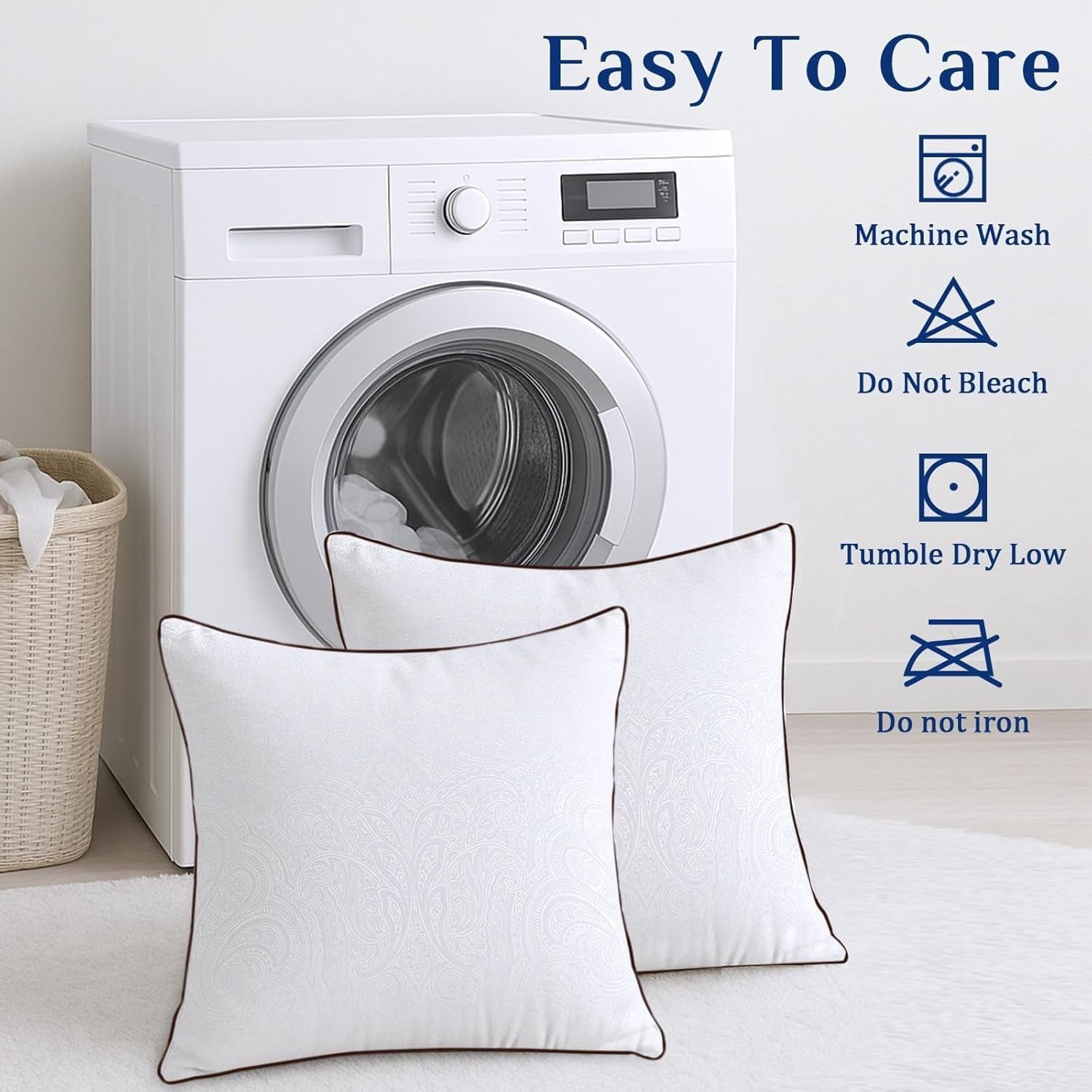 Orthopedic Support for Sleeping, Soft and Supportive Throw for Couch, Bed and Sofa, Down Alternative Pillow, 26x26 Inches - Decorative Throw Pillow Cushion for Sofa & Bed Detail