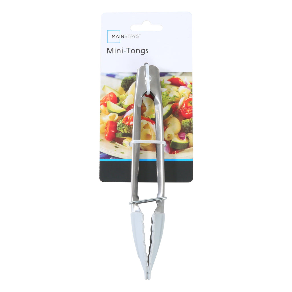 Heavy Duty Stainless Steel and Silicone Mini Food Tongs Grey - Professional Kitchen Tool for Culinary Enthusiasts Detail