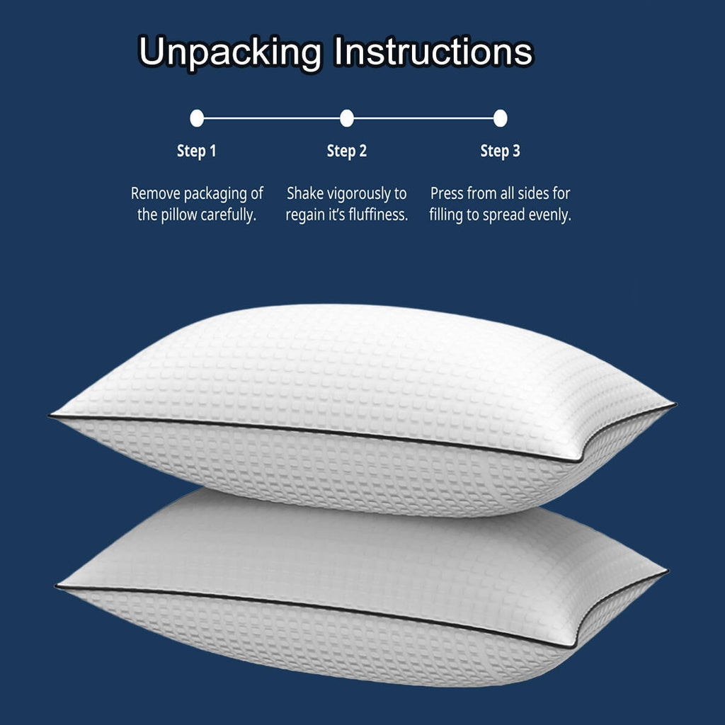 Ergonomic Memory Foam Pillows King Size Set of 2, Hotel Quality, Down Alternative Gusseted Bed Pillows for Side, Back, or Stomach Sleepers,... - Ergonomic Memory Foam Pillow for Neck Pain Support Detail