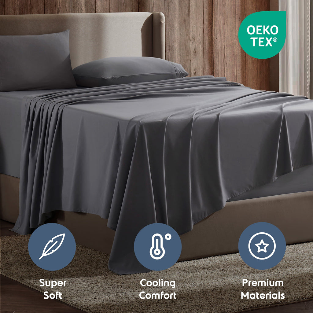Ultra-Soft Queen Sheets Set, 1800 Series Extra Deep Pocket Sheets Queen Soft Microfiber Bed Sheets, 4 Piece Queen Sheet sets - Cooling Hotel Quality Bedding Sheets and Pillowcases Detail