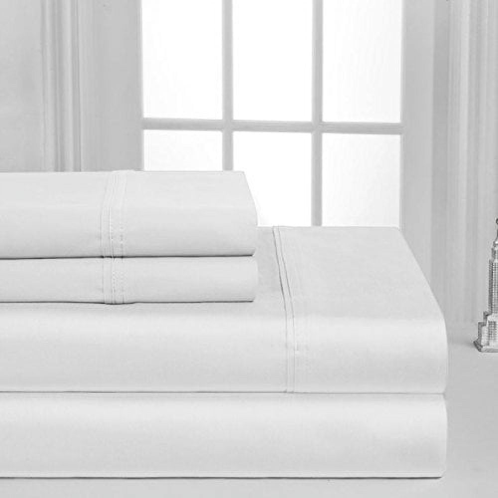Breathable Luxury Luxurious Collection 1000 Thread Count 100% Cotton Bed Sheet Set (Twin XL, White) - Cooling Hotel Quality Bedding Sheets and Pillowcases Detail