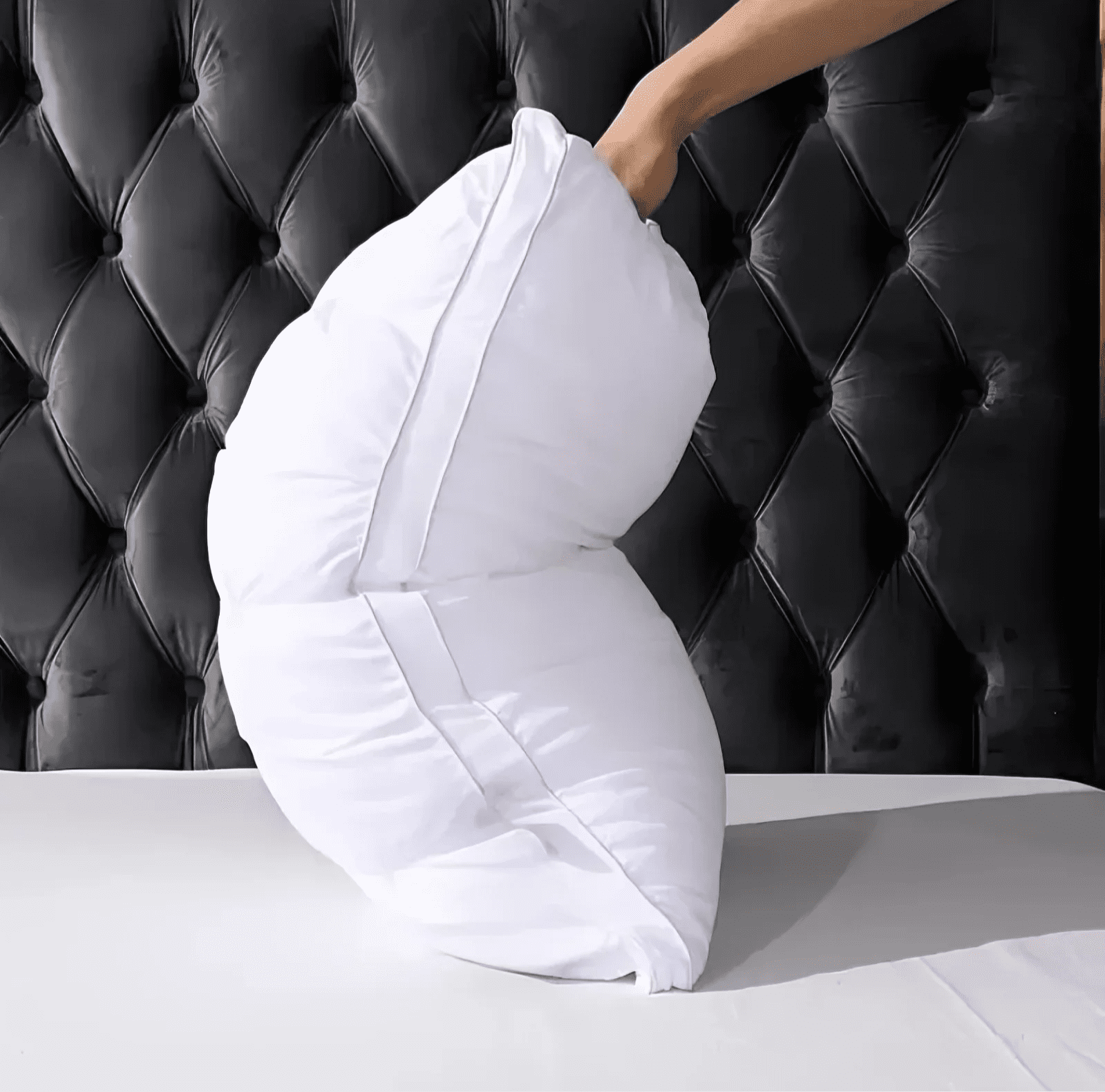 Hotel Collection Queen Size Bed Pillows Set of 2, Hotel Quality, Down Alternative Gusseted Bed Pillows for Side, Back, or Stomach Slee... - Hotel Quality Plush Sleeping Pillows Detail