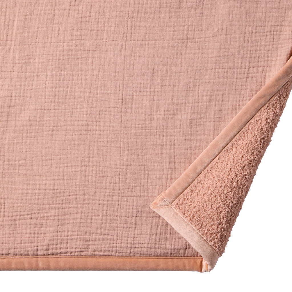Cozy Fleece Gauze Reverse to Cozy Knit Super Soft Throw Blanket, Oversized, Antique Blush - Luxury Knitted Decorative Throw Blanket with Fringes Detail