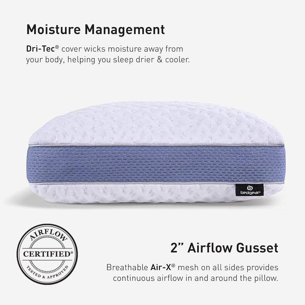 Decorative Plump Performance Pillow – 2.0 - Moisture Wicking Bed Pillow for All Sleep Positions - Medium Firmness Bed Pillow -... - Ergonomic Memory Foam Pillow for Neck Pain Support Detail
