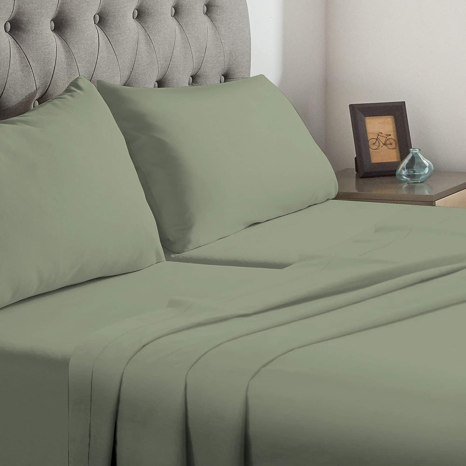 Wrinkle-Resistant Split-California King Bed Sheet Set (5-Pieces) Adjustable Bed Sheets - 800 Thread Count 100% Egyptian Cotton - 15" De... - Premium Ultra-Soft Pillowcase Pair for Sleeping Detail