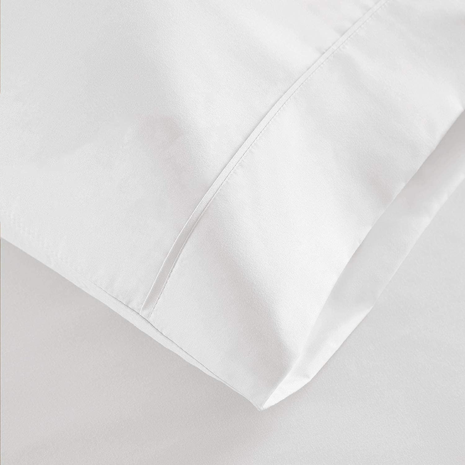 Ultra-Soft 100% Cotton Hospital Bedsheets Set - 1 Flat Sheet, 1 Fitted Sheet (10" Inch) Deep Pocket, 1 Pillowcase, Best & Comfor... - Breathable Egyptian Cotton Flat & Fitted Sheets Detail
