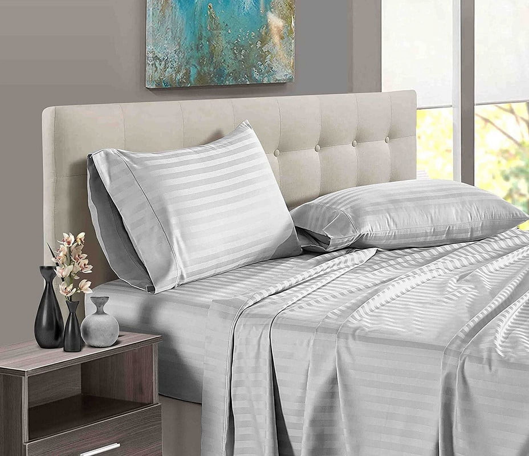 Cooling Sateen 4 Piece 100% Egyptian Cotton Bed Sheets Set - Luxury Soft & Sheets - Deep Pocket of 16" Inch - Hotel Style Silky Bedd... - Breathable Egyptian Cotton Flat & Fitted Sheets - Default Title
