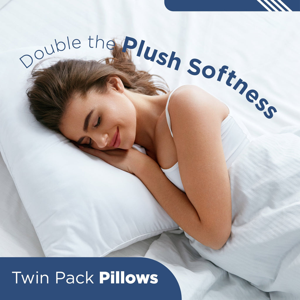 Orthopedic Support 2-Pack Down Alternative White Bed Pillows, Standard - Orthopedic Shredded Foam Bed Pillow Set Detail