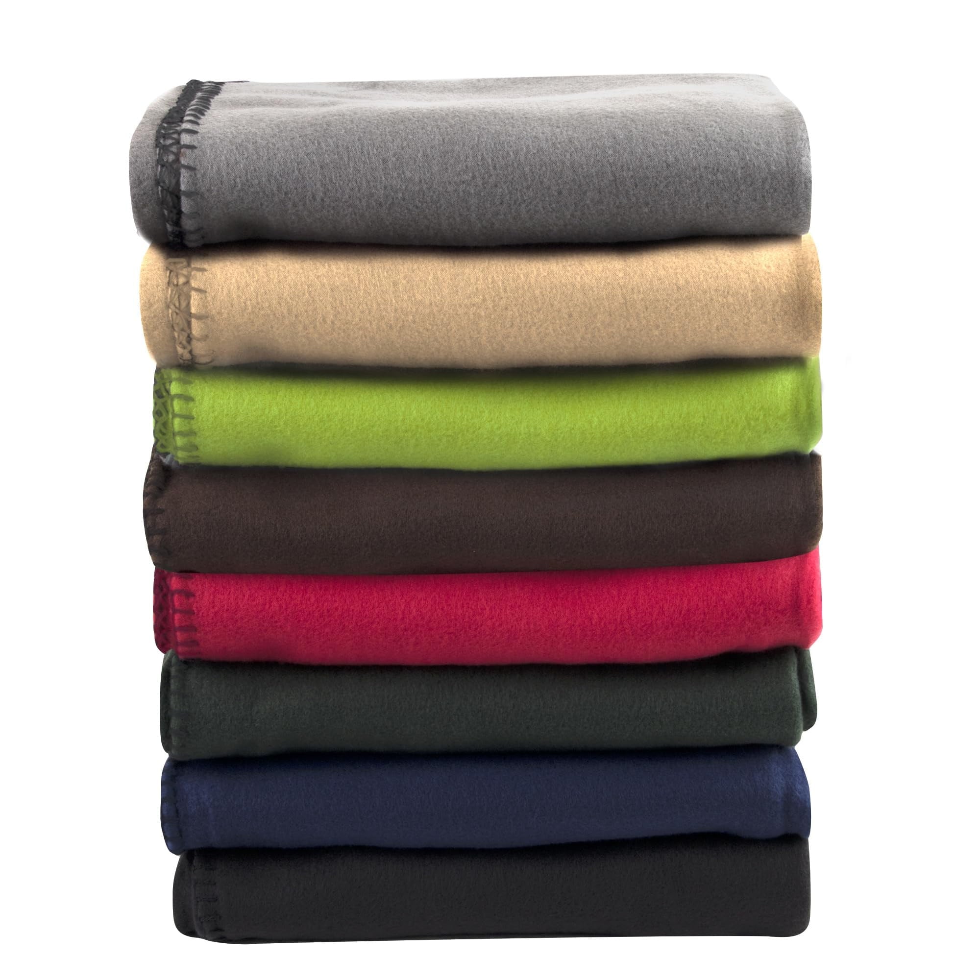 Reversible Sherpa 24 pack Trail maker 60”L x 50”W Solid Color Hypoallergenic Fleece Throw Blankets in Assorted Colors - Lightweight Plush Warm Blanket for All Seasons Detail