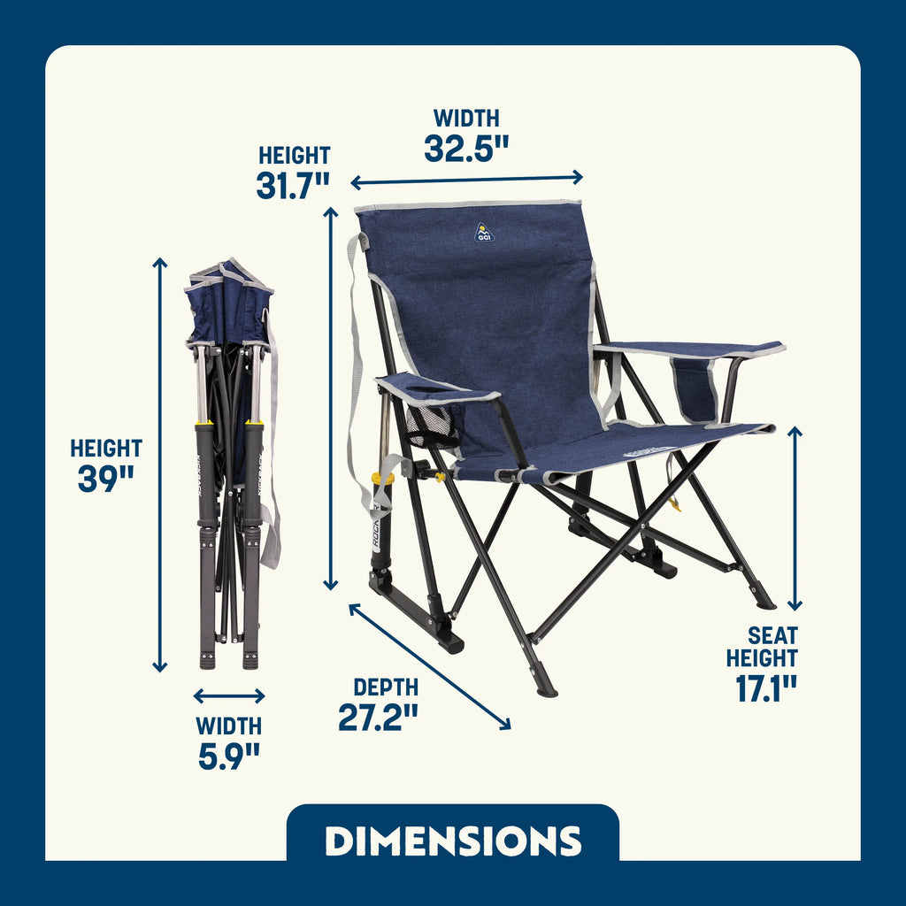 Heavy-Duty Freestyle Kickback Rocker - Choice 345 - Freestyle Rocker Portable Outdoor Folding Chair Detail