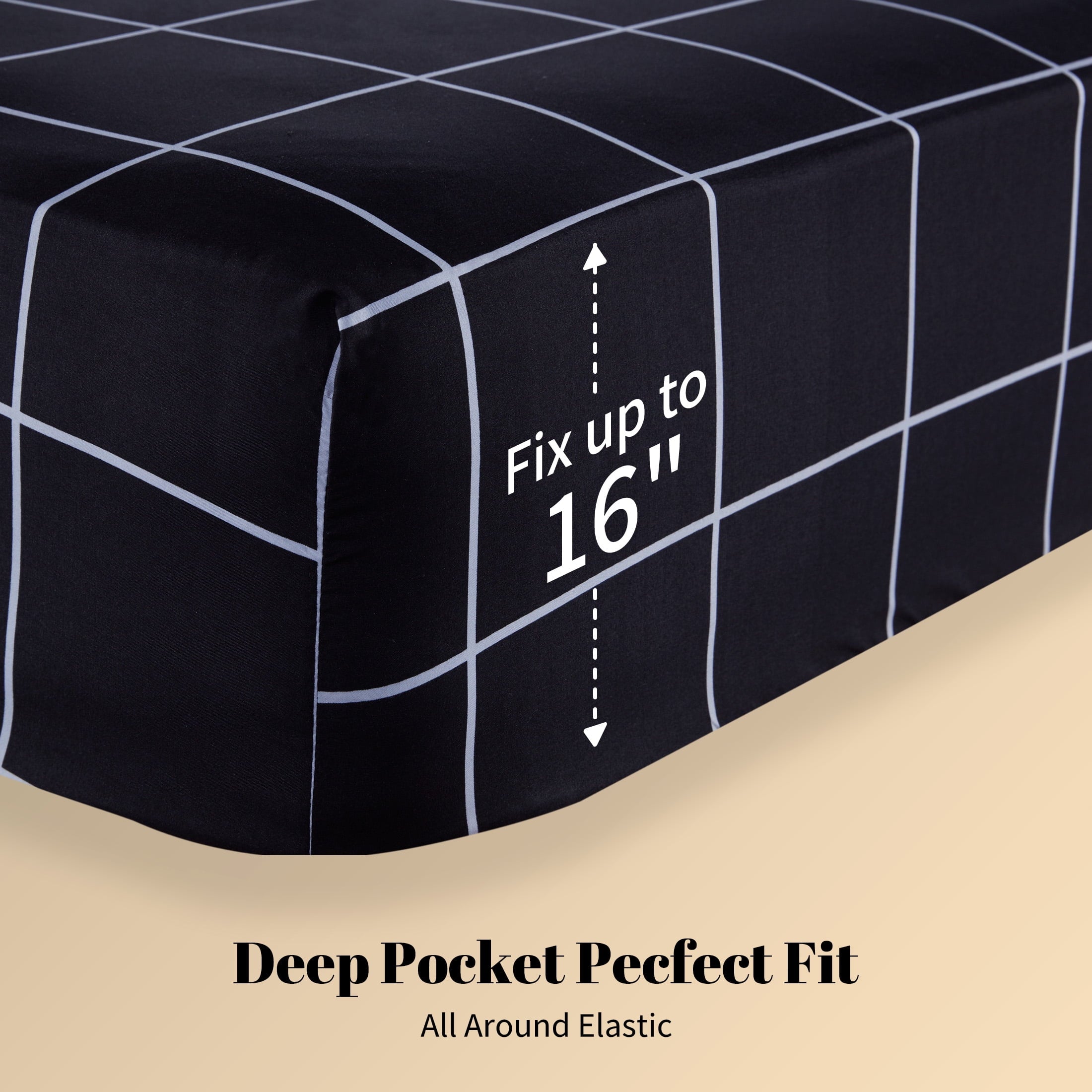 Premium Egyptian Cotton Full Bed Sheet Set, 4 Pieces Breathable & Super Soft, Easy Care Printed Microfiber with Deep Pocket & Envelope Closur... - Cooling Hotel Quality Bedding Sheets and Pillowcases Detail