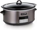 Oval Ceramic Crock-Pot 8 Quart Programmable Slow Cooker with Auto Warm S28G - Stainless Steel Slow Cooker with Locking Lid - Default Title