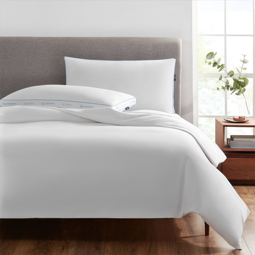 Hotel Collection pedic Extra Firm Bed Pillow, King, 2 Pack, Hypoallergenic - Orthopedic Shredded Foam Bed Pillow Set Detail