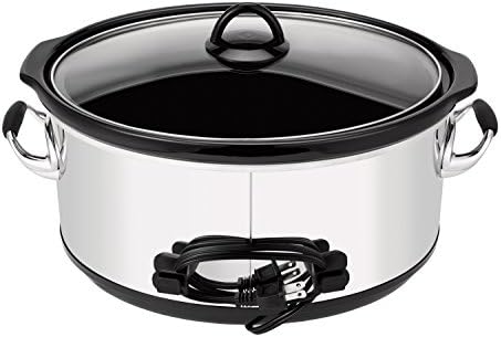Large Capacity Crock-Pot 7 Quart Programmable Slow Cooker – Polished Platinum S23E - Stainless Steel Slow Cooker with Locking Lid Detail