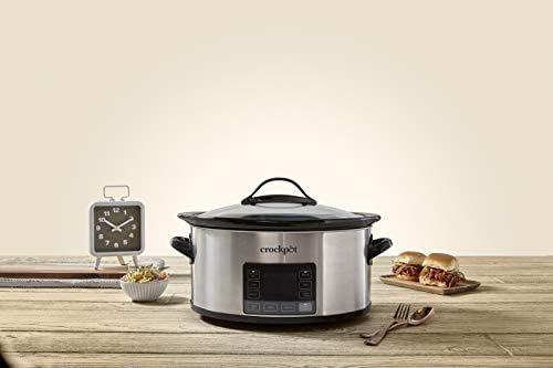 Oval Ceramic Crock-Pot MyTime 6 Quart Programmable Slow Cooker S08D - Large Capacity Electric Stew Pot & Slow Cooker Detail