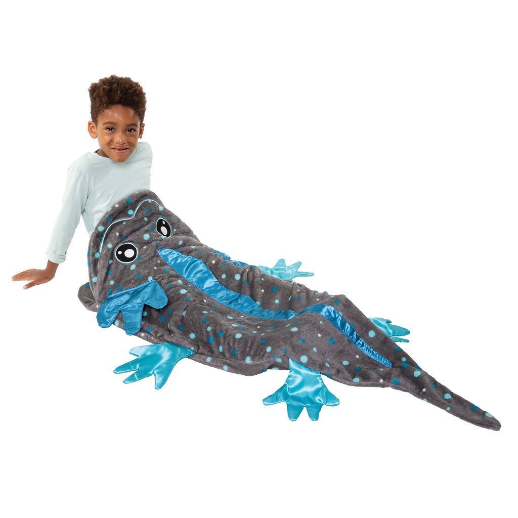 Cozy Fleece Tails, The Original Wearable Blanket with Sleeves, Super Soft Throw Fleece, Axolotl, Ages 5+ - Luxury Knitted Decorative Throw Blanket with Fringes Detail