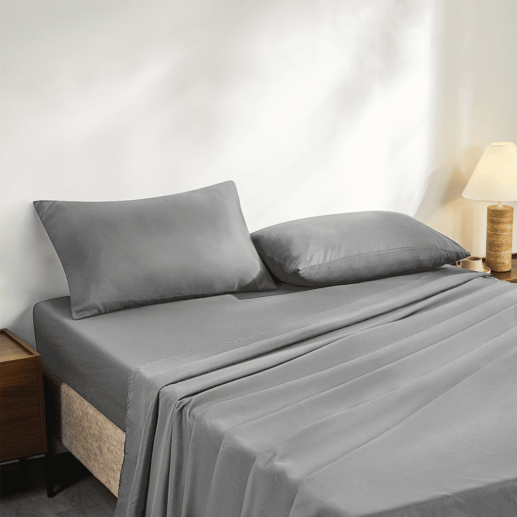 Wrinkle-Resistant Full Size Bed Sheets, 4 Piece Sheets 14” Deep Pocket Sheet & Pillowcase Sets Soft Microfiber Luxury Bedding Fitted Sh... - Breathable Egyptian Cotton Flat & Fitted Sheets Detail