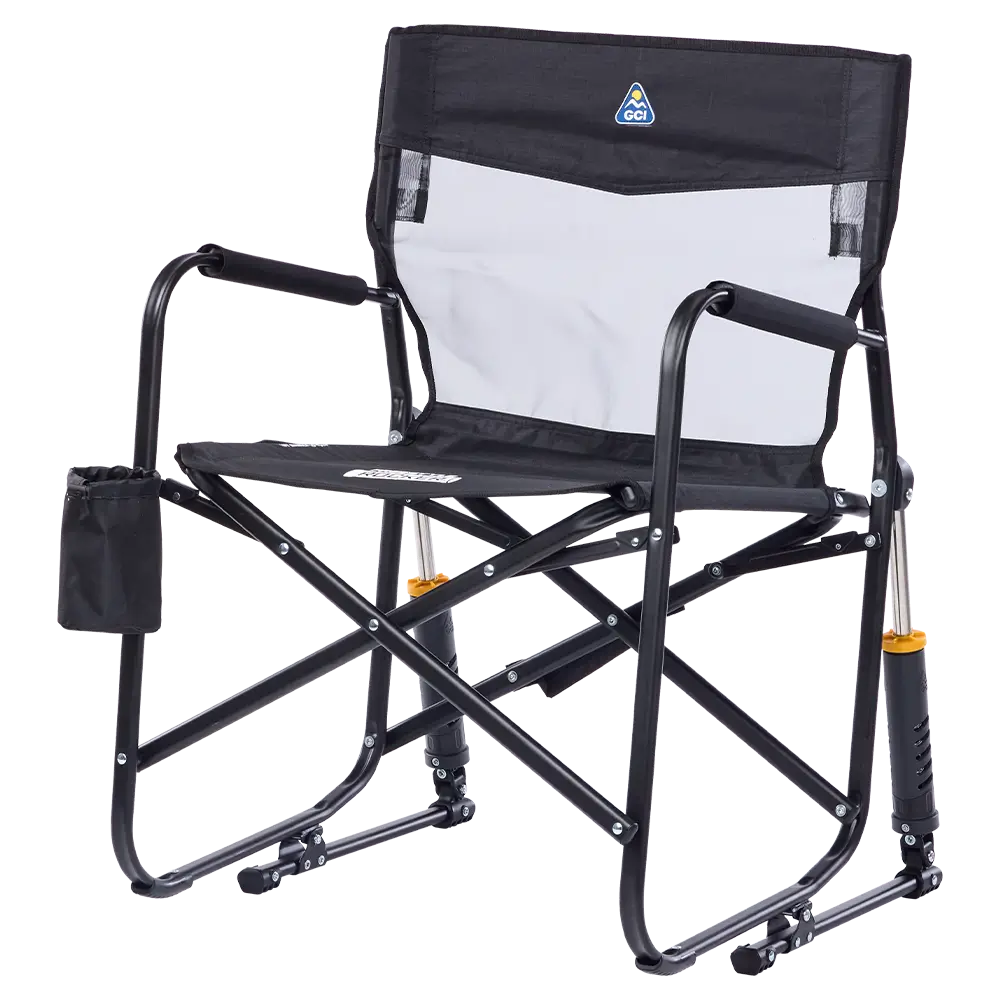 Premium All-Weather Freestyle Rocker Elite - Choice 460 - Heavy-Duty Kickback Rocker with Beverage Holder Detail