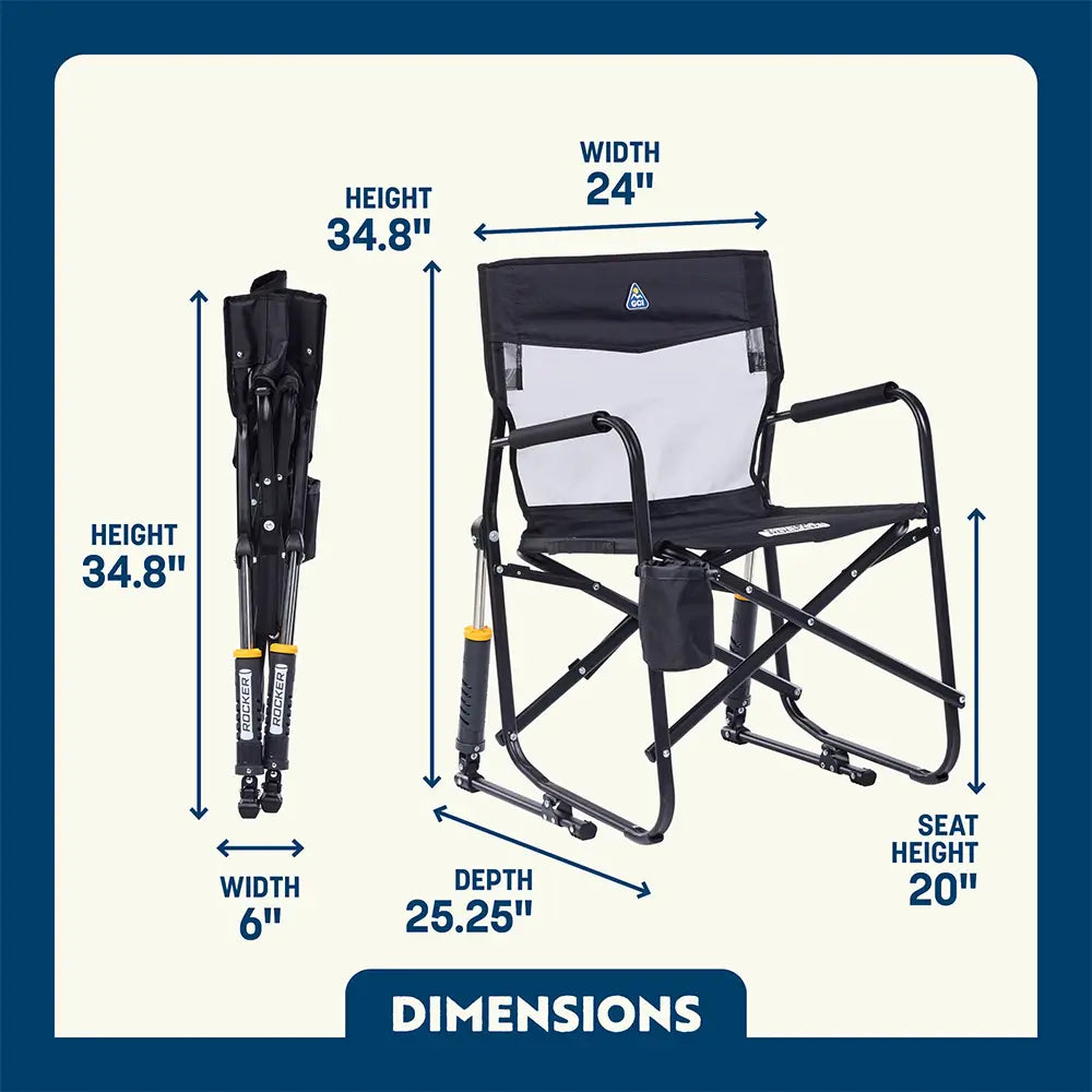 Premium All-Weather Freestyle Rocker Elite - Choice 460 - Heavy-Duty Kickback Rocker with Beverage Holder Detail