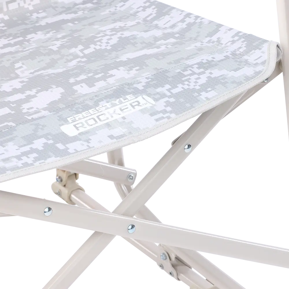 Premium All-Weather Freestyle Rocker Elite - Choice 460 - Heavy-Duty Kickback Rocker with Beverage Holder Detail