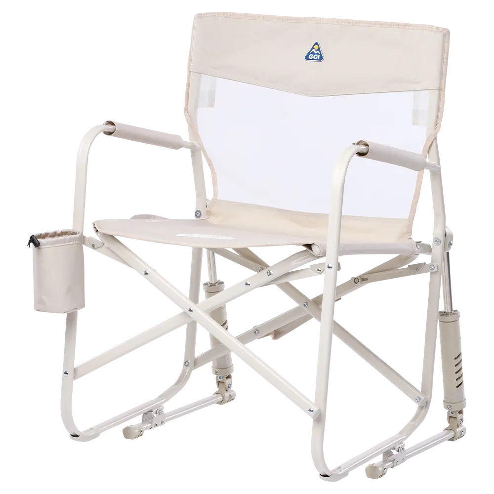 Premium All-Weather Freestyle Rocker Elite - Choice 460 - Heavy-Duty Kickback Rocker with Beverage Holder Detail