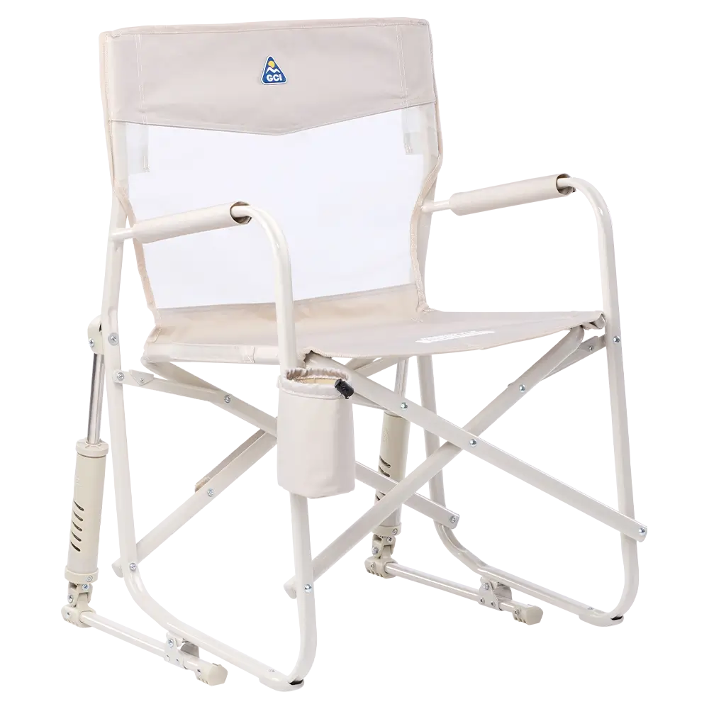 Premium All-Weather Freestyle Rocker Elite - Choice 460 - Heavy-Duty Kickback Rocker with Beverage Holder - Soft Neutral
