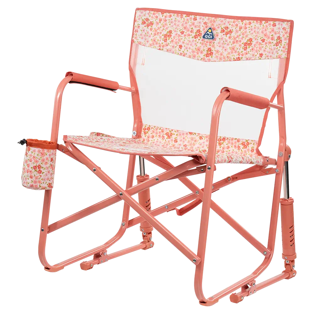 Premium All-Weather Freestyle Rocker Elite - Choice 460 - Heavy-Duty Kickback Rocker with Beverage Holder Detail