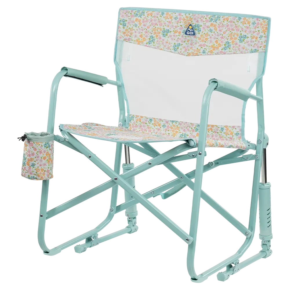 Premium All-Weather Freestyle Rocker Elite - Choice 460 - Heavy-Duty Kickback Rocker with Beverage Holder Detail