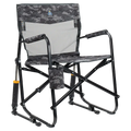 Premium All-Weather Freestyle Rocker Elite - Choice 460 - Heavy-Duty Kickback Rocker with Beverage Holder - Cool Gray Camo