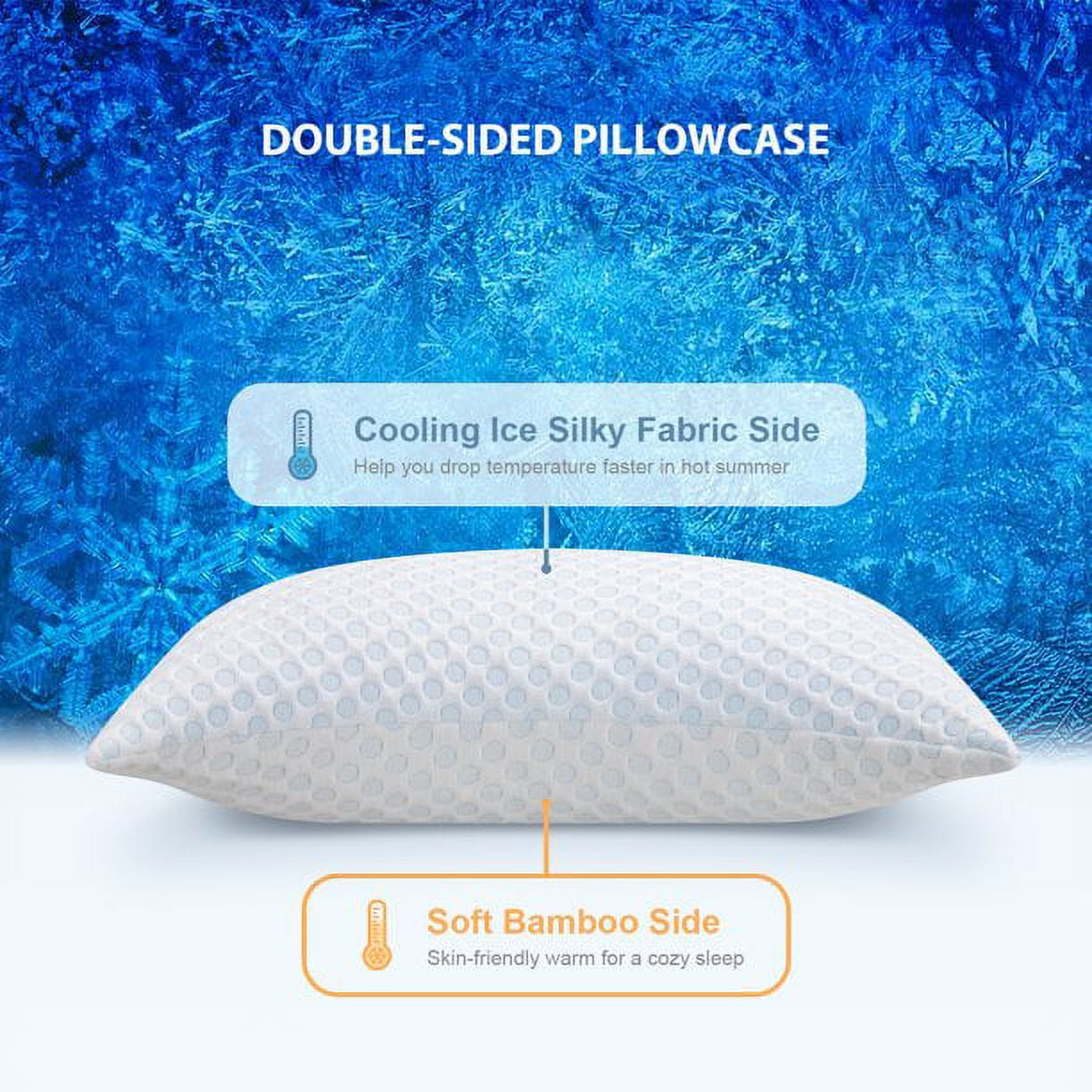 Fluffy Shredded Cooling Shredded Memory Foam Bed Pillows Adjustable Firm Support Pillow for Side and Back Sleepers Curved Pillows Set... - Decorative Throw Pillow Cushion for Sofa & Bed Detail