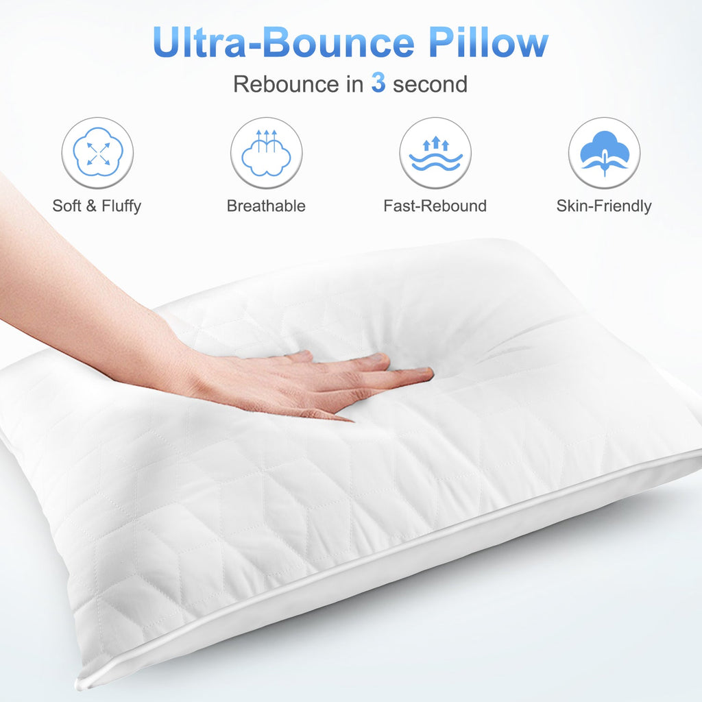 Decorative Plump Bed Pillows for Sleeping 2 pack, King Size Cooling Pillows Hotel Quality with Premium Soft Down Alternative Fill for ... - Decorative Throw Pillow Cushion for Sofa & Bed Detail
