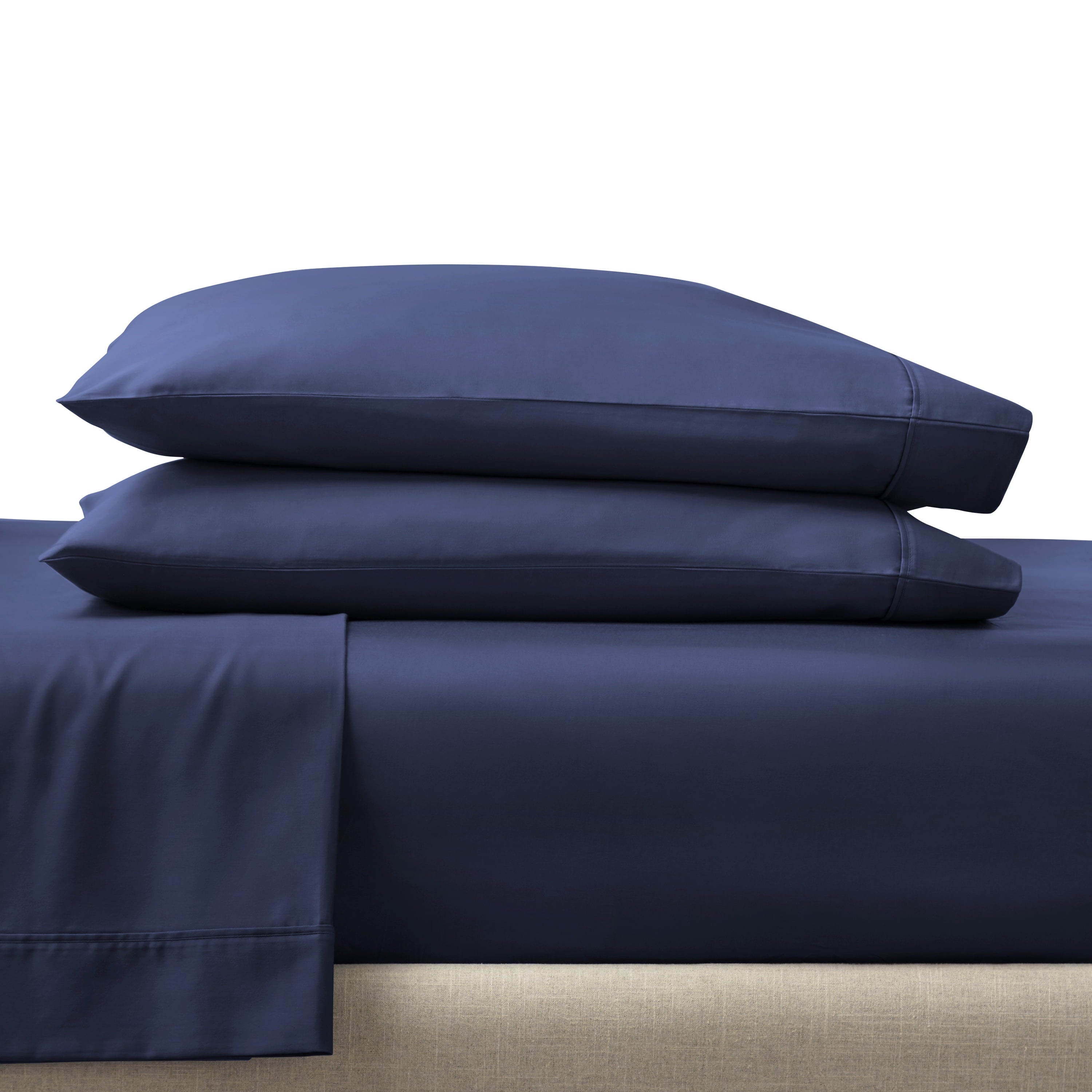 Breathable Luxury 4-Piece 300 Thread Count Blue Cove Cotton Sateen Bed Sheet Set, Queen - Luxury Bed Sheet Set with Deep Pockets Detail