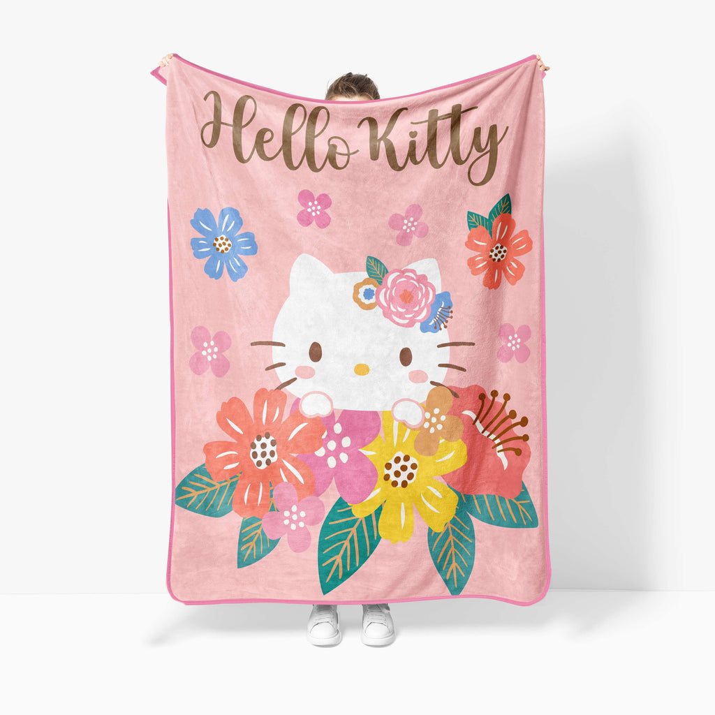 Lightweight Warm Floral Grace 46 x 60 Coral Fleece Kids Throw Blanket - Soft Bedding Accessories - Super Soft Reversible Sherpa Flannel Blanket - Default Title