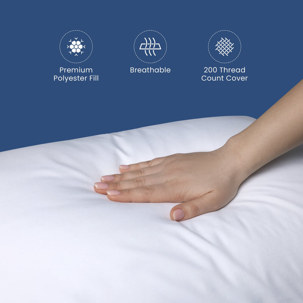 Fluffy Shredded Down Alternative White Euro Pillow Insert 26x26 – Soft & Durable - Ergonomic Memory Foam Pillow for Neck Pain Support Detail